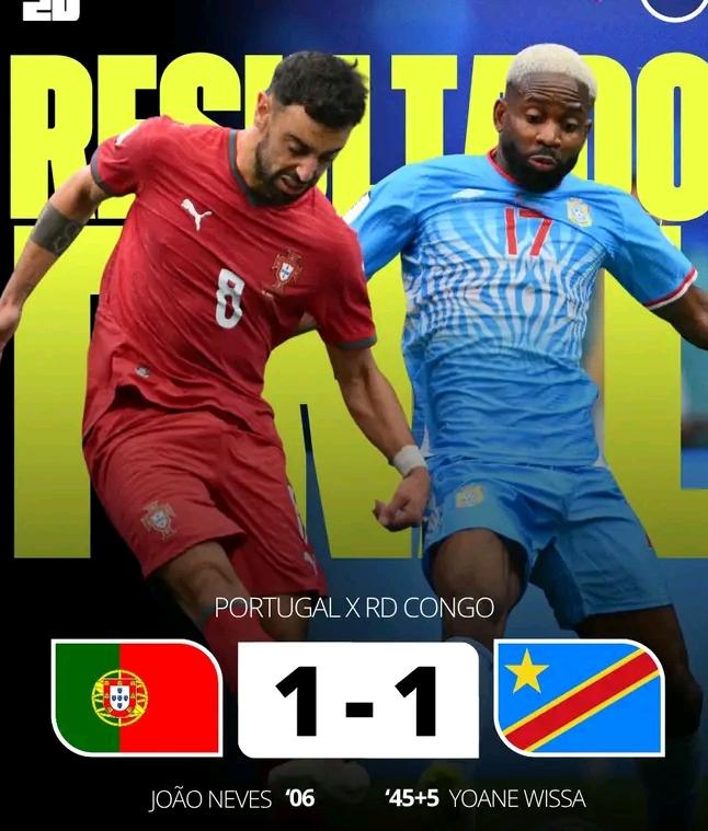 PORTUGAL EMPATA DIANTE DA RD CONGO NO MUNDIAL 2026